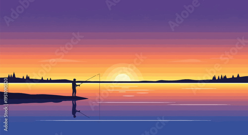 Sunset, serene landscape, peaceful scenery, colorful sky, lake