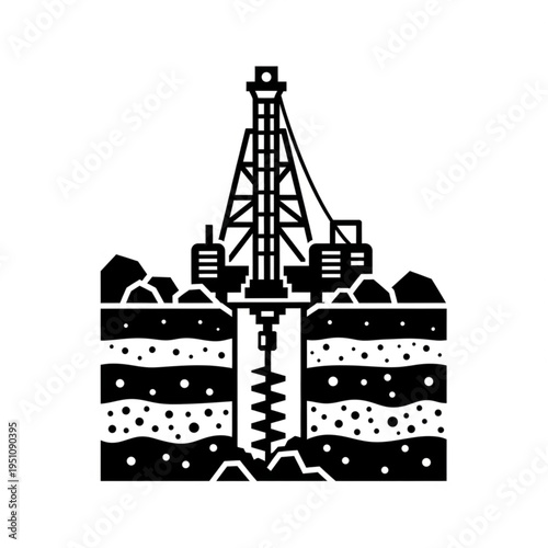 Drilling Rig Extracting Resources from the Earth.