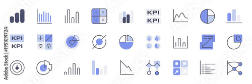Modern data dashboard interface icons – Ideal for fintech apps.
