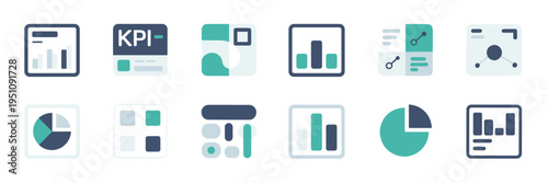 Analytics KPI grid layout set – Perfect for business intelligence.