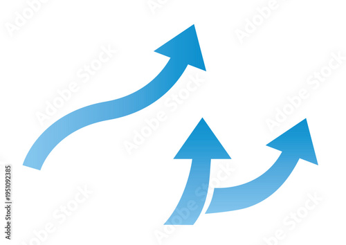 Wallpaper Mural 青グラデーションカーブ矢印 ビジネス図解アイコン Torontodigital.ca