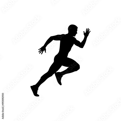 Runner silhouette on a white background.
