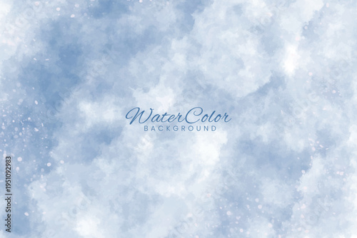 Blurry album cover with blue and white clouds