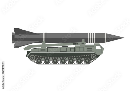 Advanced military missile launcher system on a tracked chassis, a powerful and mobile weapon platform designed for strategic defense and combat operations