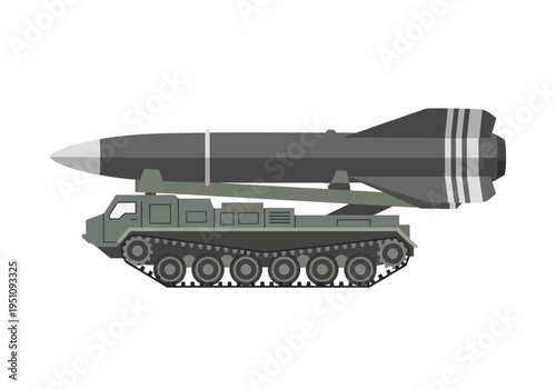 Robust military missile launcher on a powerful tracked vehicle, illustrating advanced defense technology, strategic warfare, and national security capabilities
