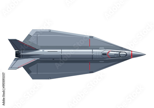Sleek top-down view of a futuristic, high-speed concept aircraft, showcasing advanced aerospace engineering and a modern, stealth-inspired design ideal for innovative transportation visions