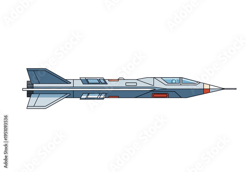 Sleek futuristic combat aircraft vector illustration, a powerful high-speed jet design for advanced aerial technology and military concepts