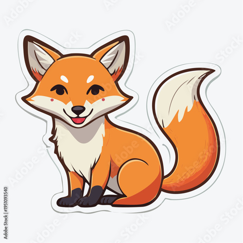 Adorable Cartoon Fox Illustration with a Friendly Smile, Perfect for Children's Designs and Playful Graphics