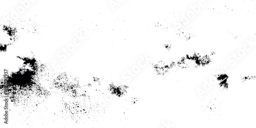 Black stained scratched dusty grunge micro dust isolated on transparent background, ink splat background or sketch art or distressed vintage grunge texture made by various scratches.	
