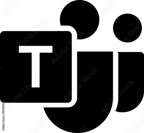 Microsoft Teams logo icon in black flat style. Scalable vector in high quality. Perfect for UI design, branding, presentations, digital products and editable vector assets for professional use.