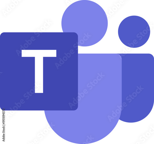 Microsoft Teams logo icon in blue flat style. Scalable vector in high quality. Perfect for UI design, branding, presentations, digital products and editable vector assets for professional use.