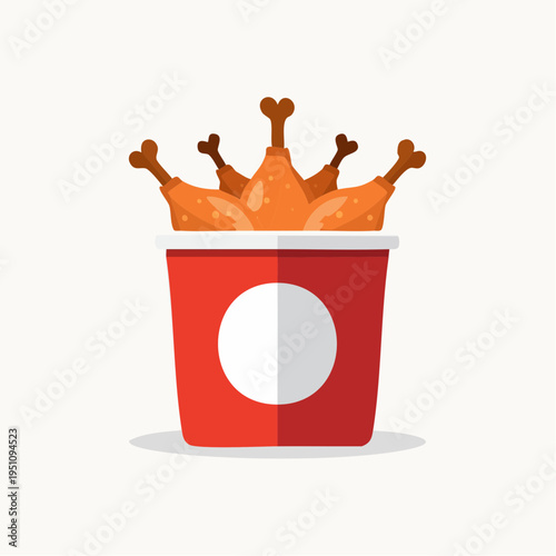 A tempting bucket full of golden-brown crispy fried chicken drumsticks, ready for a delicious meal or party celebration