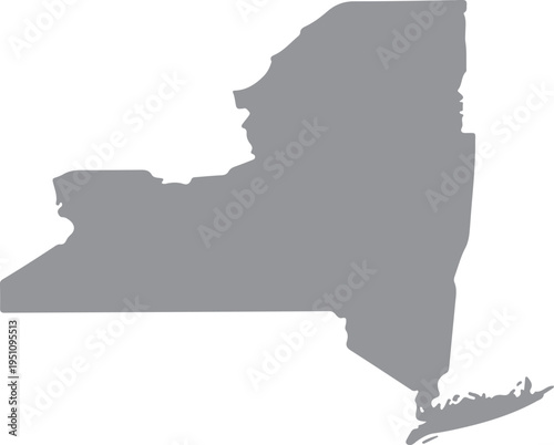 Geographical map outline of new york state and surrounding areas