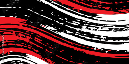Car stickers with red and black white brush stroke pattern, abstract banner, sporty lines, red and black white color combination, brush stroke pattern, grunge design, Eps 10.