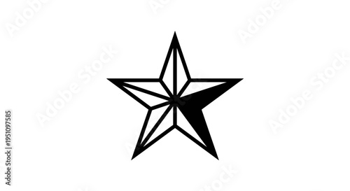 Minimal geometric star icon representing rating, achievement and quality symbol