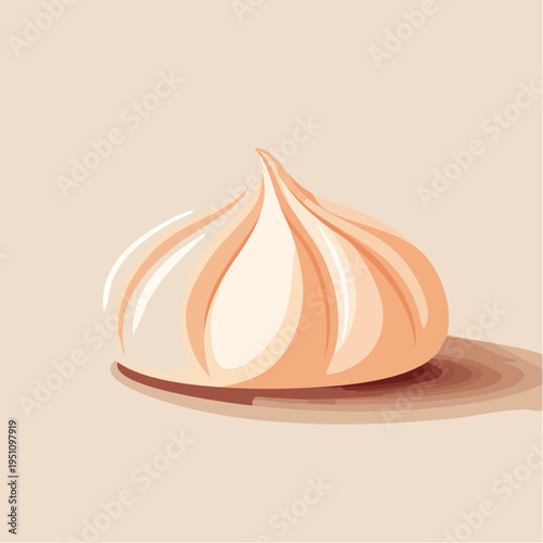 Stylized Garlic Bulb Illustration for Culinary Themes and Healthy Cooking Concepts and Flavorful Dishes