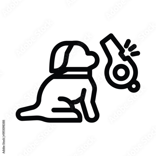 dog training line icon illustration vector graphic.eps