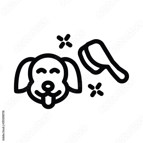 pet brush line icon illustration vector graphic.eps