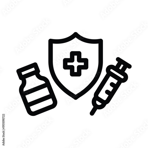 vaccine line icon illustration vector graphic.eps