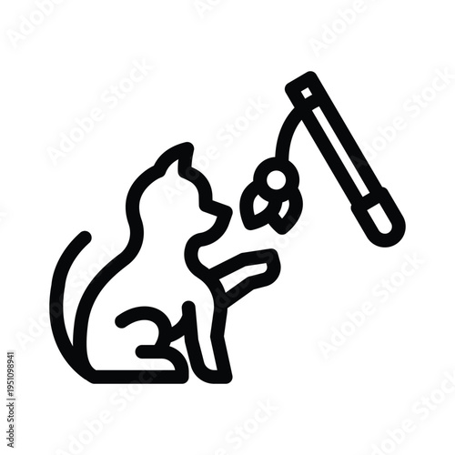 teasing stick line icon illustration vector graphic.eps