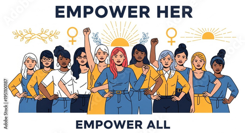 Diverse group of women standing together empowering each other.