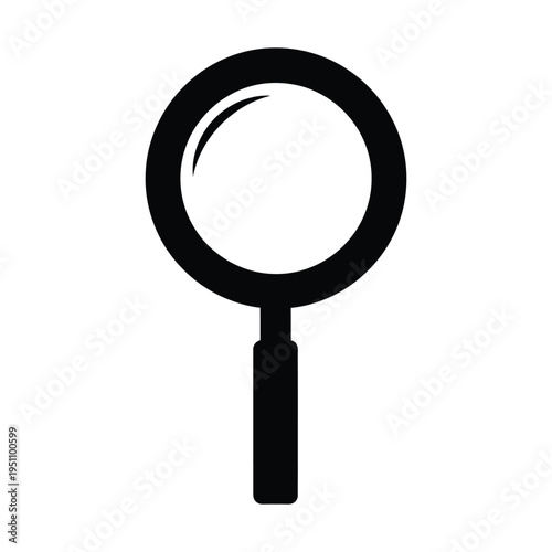 Simple magnifying glass icon isolated on white background for search and inspection use