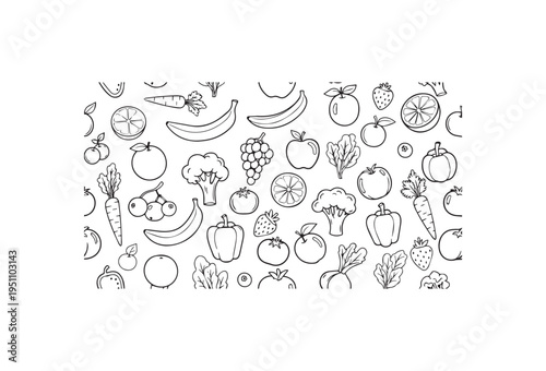 Set of 40 vegetable and fruit icons vector