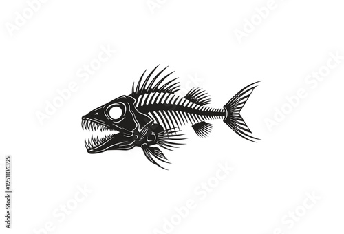 Vector fish skeleton illustration