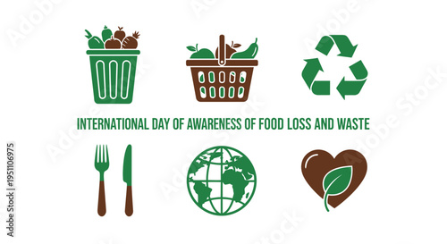 Graphic icons for International Day of Awareness of Food Loss and Waste