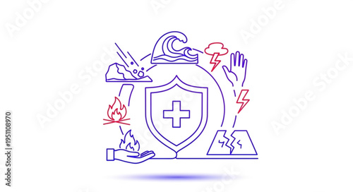 Insurance protection shield against natural disasters and accidents.