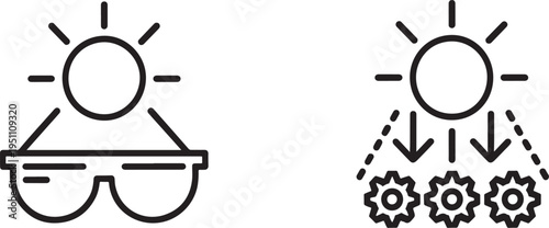 sun protection sunglasses icon UV protection skincare summer safety symbol