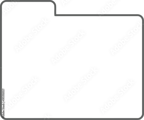 Simple black folder icon, file organizer symbol, office supply, minimalistic design