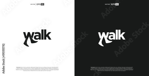 Walk Logo Design Minimalist Typography Lettermark Brand Identity