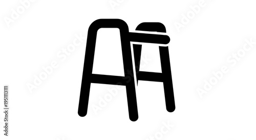 Mobility Walker Icon for Elderly Support and Physical Rehabilitation