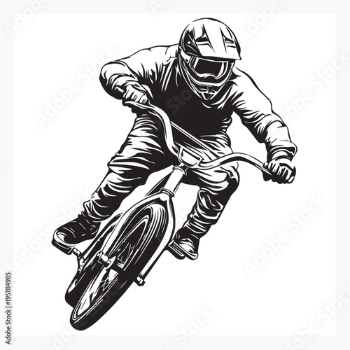vector illustration of a bmx bike athlete