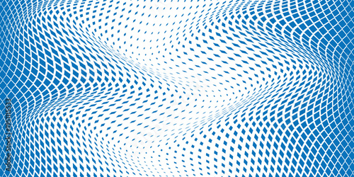 simple blue rhombus halftone wave pattern for banner poster background.