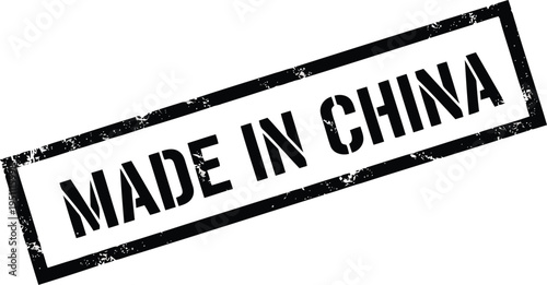 Made in China Grunge Rubber Stamp Seal Isolated on White Background