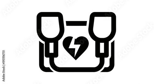 Automated External Defibrillator AED Icon for Emergency Heart Rescue
