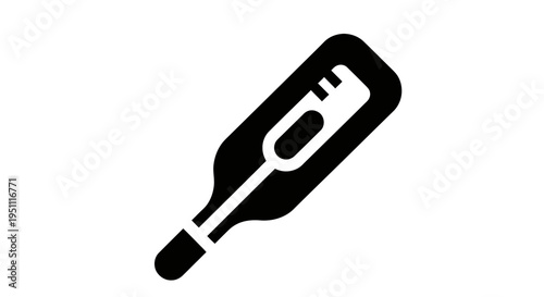 Medical Digital Thermometer Icon for Fever Monitoring and Healthcare