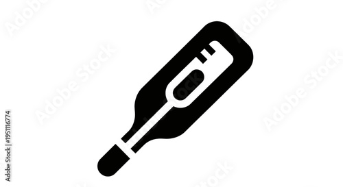 Digital Thermometer Icon for Body Temperature and Fever Check