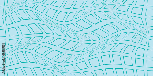 simple cyan outline square shape wave pattern art for banner poster background.