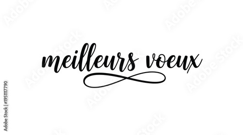 Elegant french calligraphy reads meilleurs voeux a beautiful wish in black silhouette