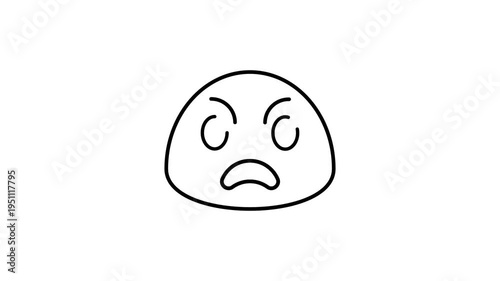 Angry emoji animated icon video stock