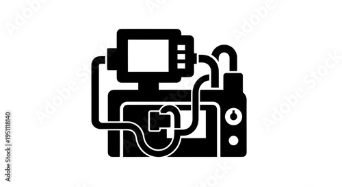 Medical Dialysis Machine Icon for Kidney Treatment and Patient Care