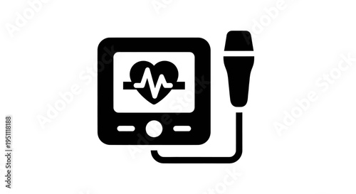 Ultrasound Machine Icon for Medical Imaging and Diagnostic Sonography