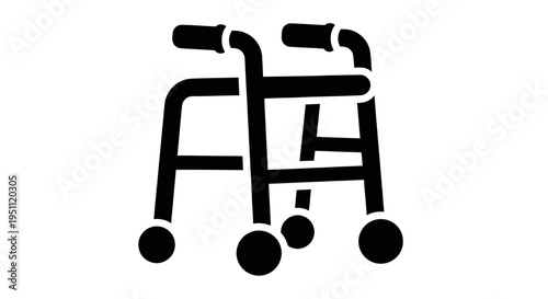 Medical Walker Icon for Senior Mobility and Physical Therapy