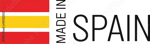 Made in Spain Label with Spanish Flag Colors Icon for Product Packaging and Branding