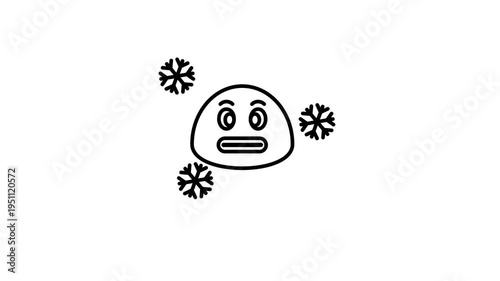 Cold emoji animated icon video stock
