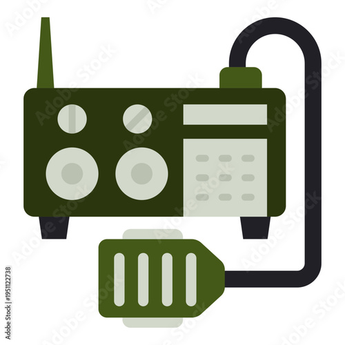 Military Radio Communication Device Vector Illustration