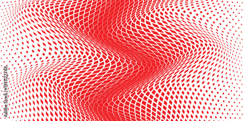simple red rhombus halftone wave pattern for banner poster background.